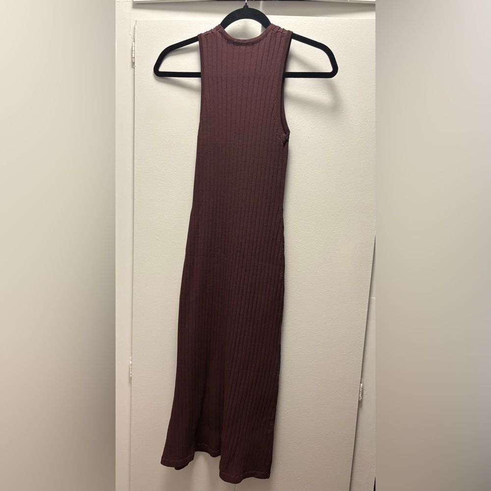 Like New Love Bonito Prima Column Midi Knit Dress Size 8 in Brown - Picture 5 of 6